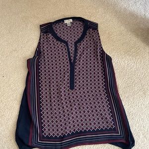 Loft- Medium lightweight cardigan paired with large sleeveless blouse!